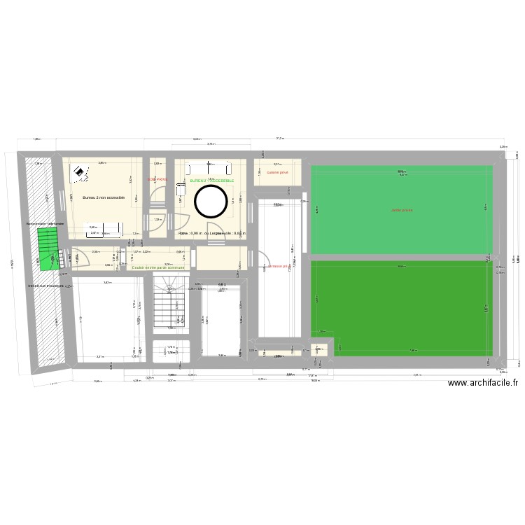 MOUNEYRA. Plan de 15 pièces et 173 m2