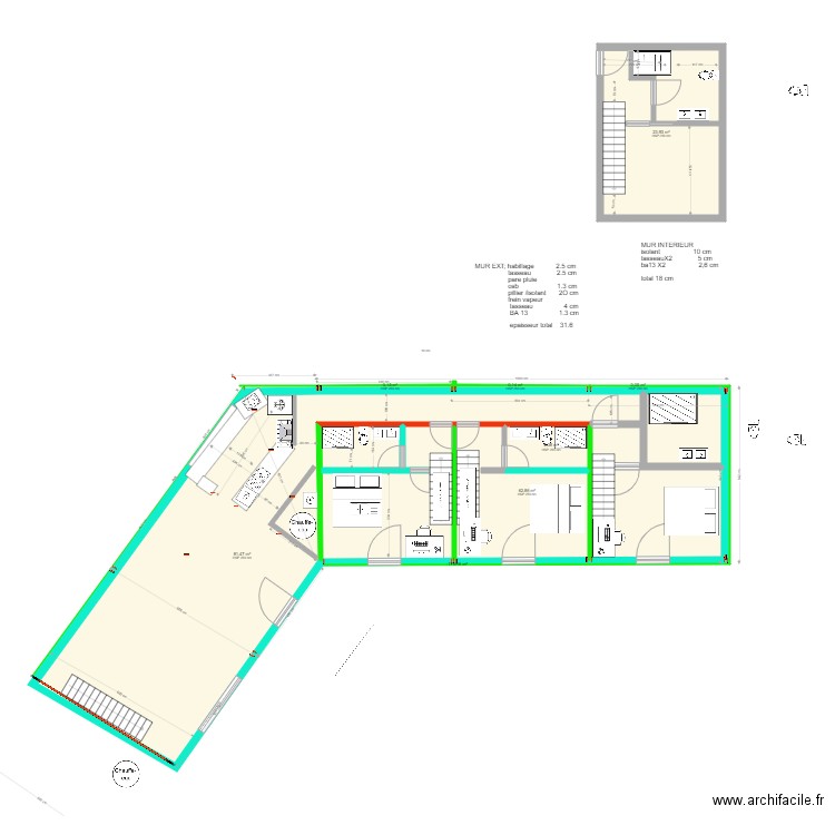 FOND2. Plan de 17 pièces et 251 m2