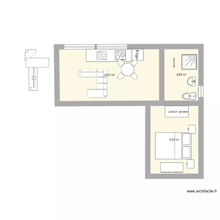 Maison. Plan de 3 et 28 m² Maison. Plan de 3 et 28 m²