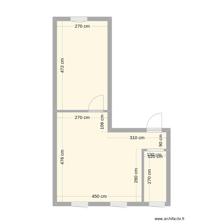 ap1. Plan de 3 pièces et 37 m2
