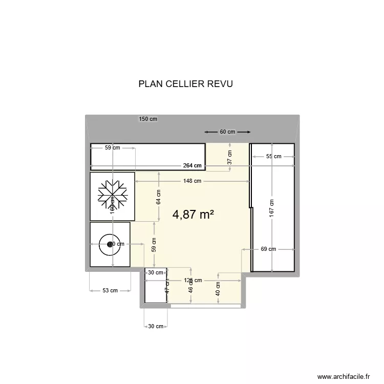 CELLIER REVU. Plan de 