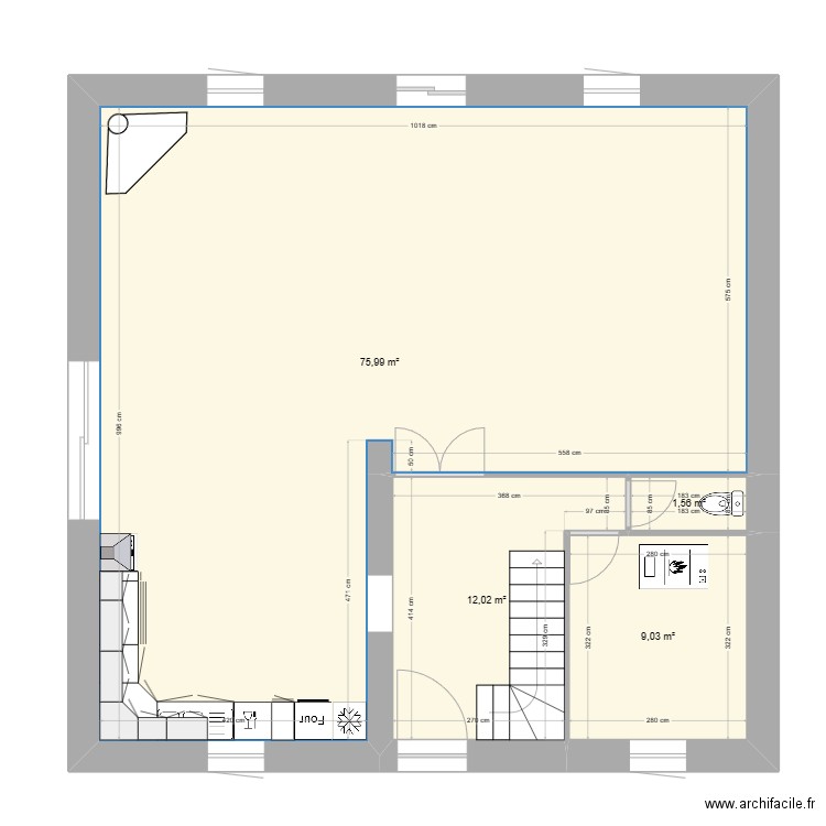 planc rdc machefin. Plan de 4 pièces et 99 m2