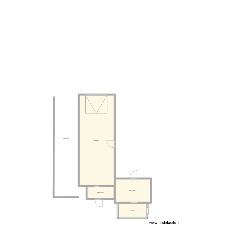 maison rdc 3eme partie. Plan de 4 pièces et 57 m2