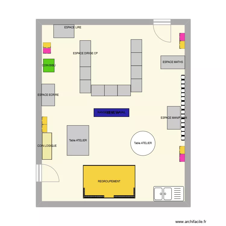 classe. Plan de 1 et 53 m² classe. Plan de 1 et 53 m²