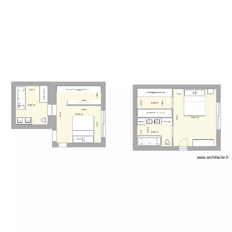 chambre extension V2. Plan de 