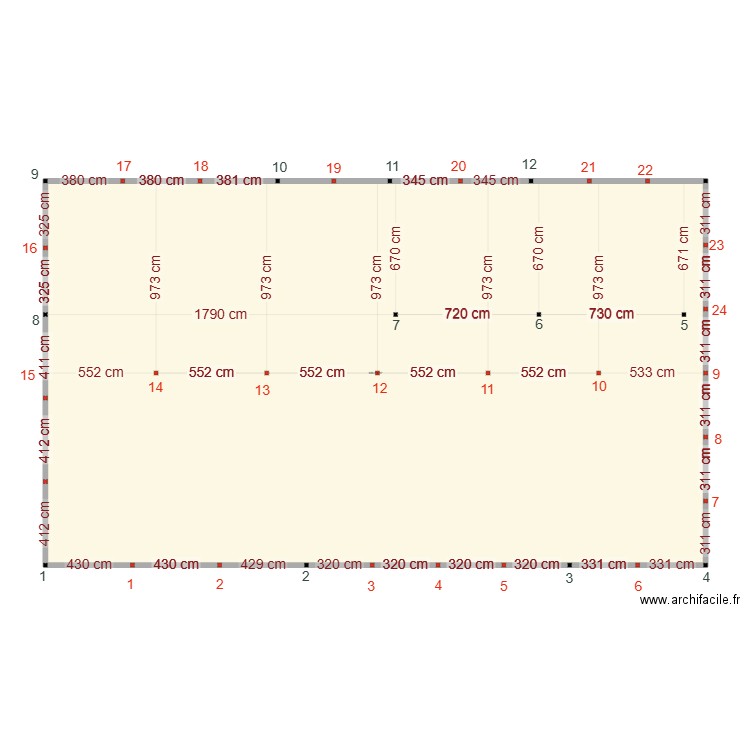 nouvelles semelles  hangarbis. Plan de 1 pièce et 667 m2