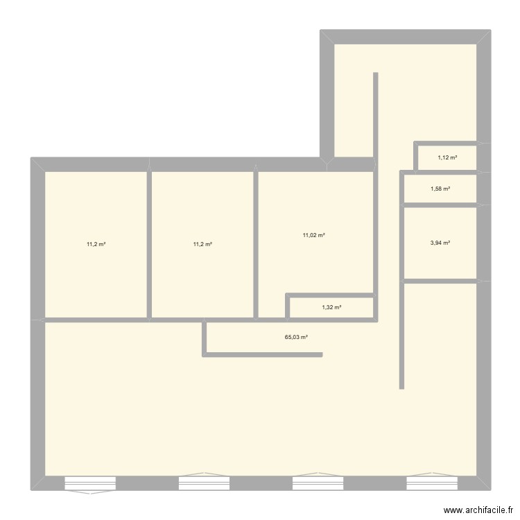 Maison Saint Médard. Plan de 8 pièces et 106 m2