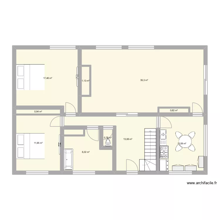 MAISON BEAUVAIS1. Plan de 10 pièces et 101 m²