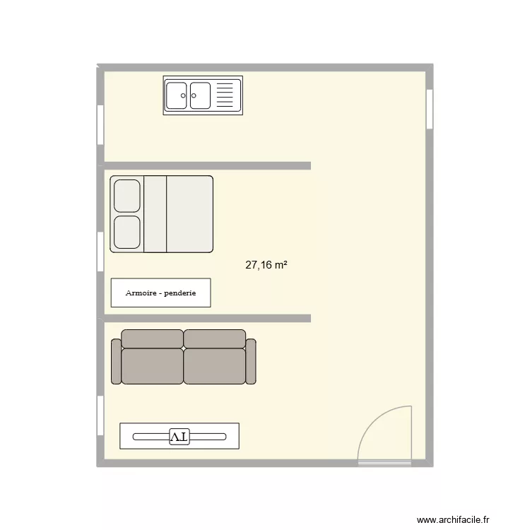 22 keller. Plan de 1 Pièce et 27 m² 22 keller. Plan de 1 Pièce et 27 m²