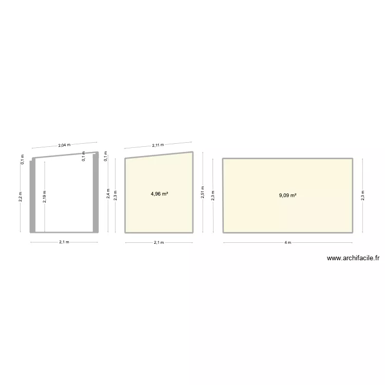 atelier. Plan de 2 et 14 m² atelier. Plan de 2 et 14 m²