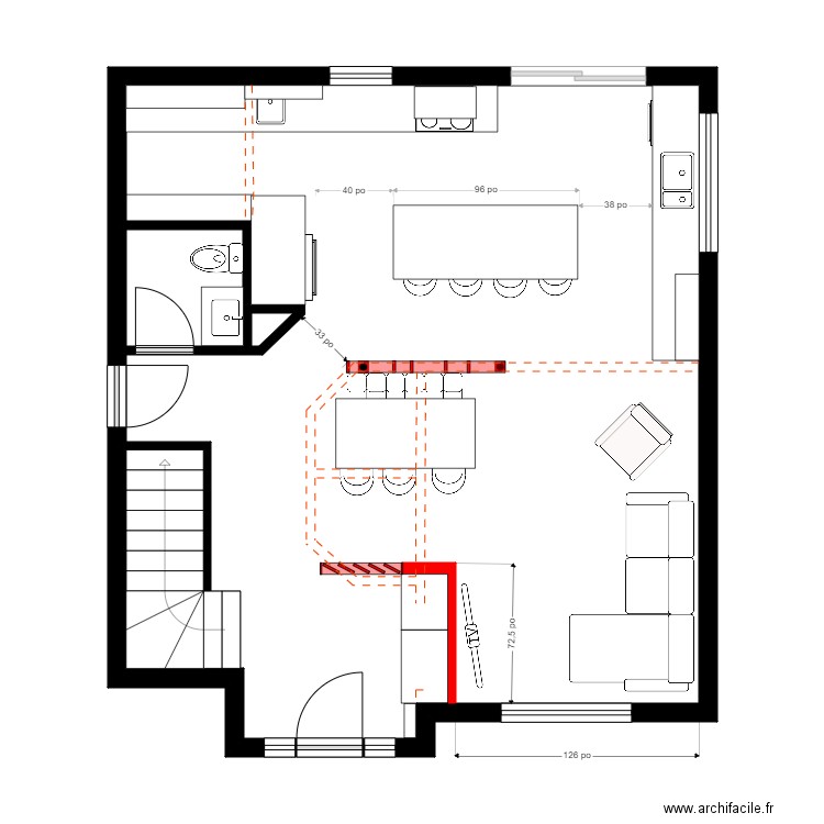 Karine Bertrand 2.02. Plan de 3 pièces et 60 m2