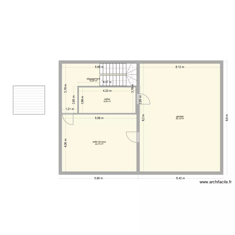 villa rdc. Plan de 4  et 96 m²