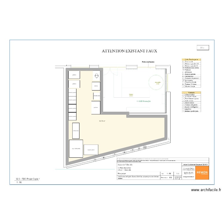 vide villerville v2. Plan de 1 pièce et 51 m2