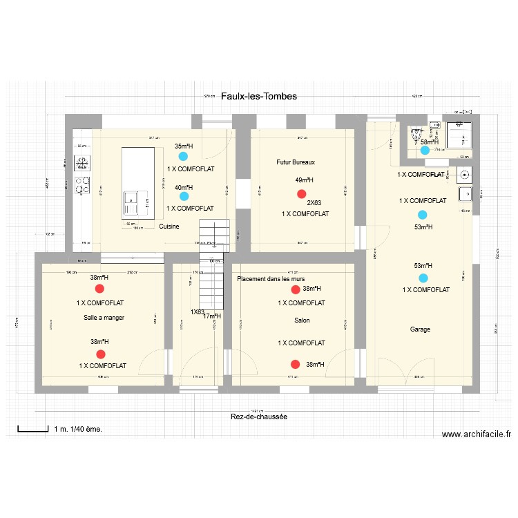 Ventilation Detienne Zehnder. Plan de 0 pièce et 0 m2