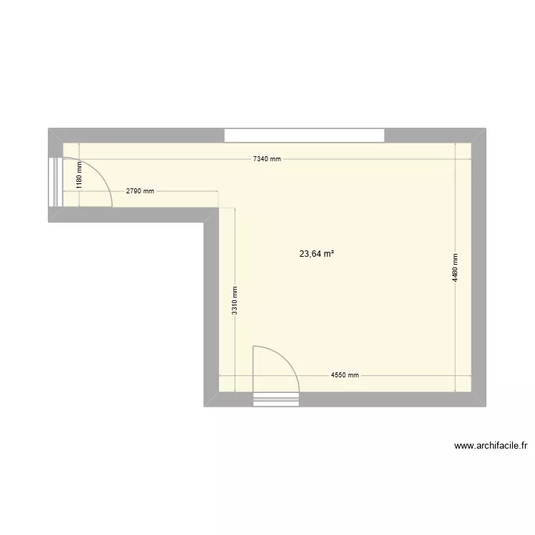 LAVERIE MAURICE GENEVOIX. Plan de 1  et 24 m²