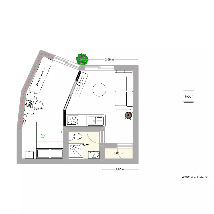 GROSLAY. Plan de 2  et 3 m²