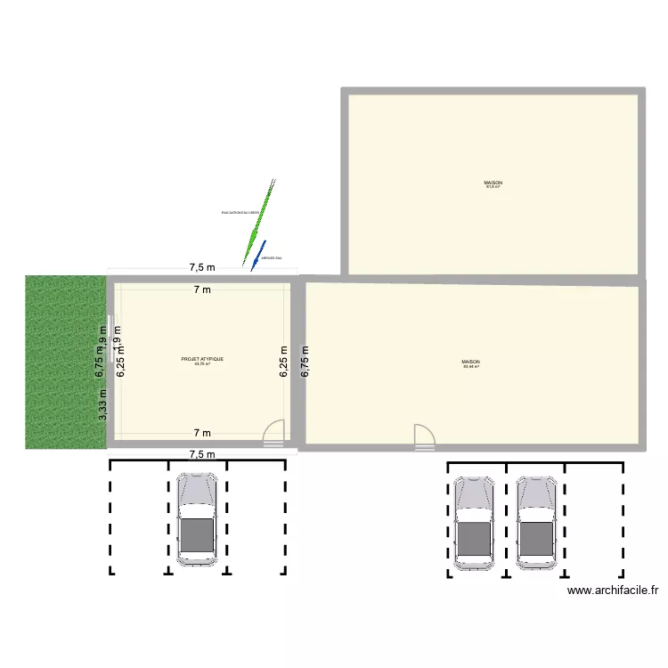 projet atypique. Plan de 3 et 209 m² projet atypique. Plan de 3 et 209 m²