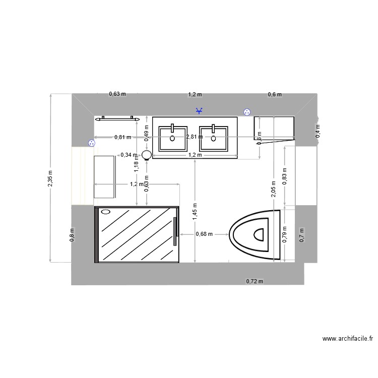 Salle d'eau. Plan de 0 pièce et 0 m2
