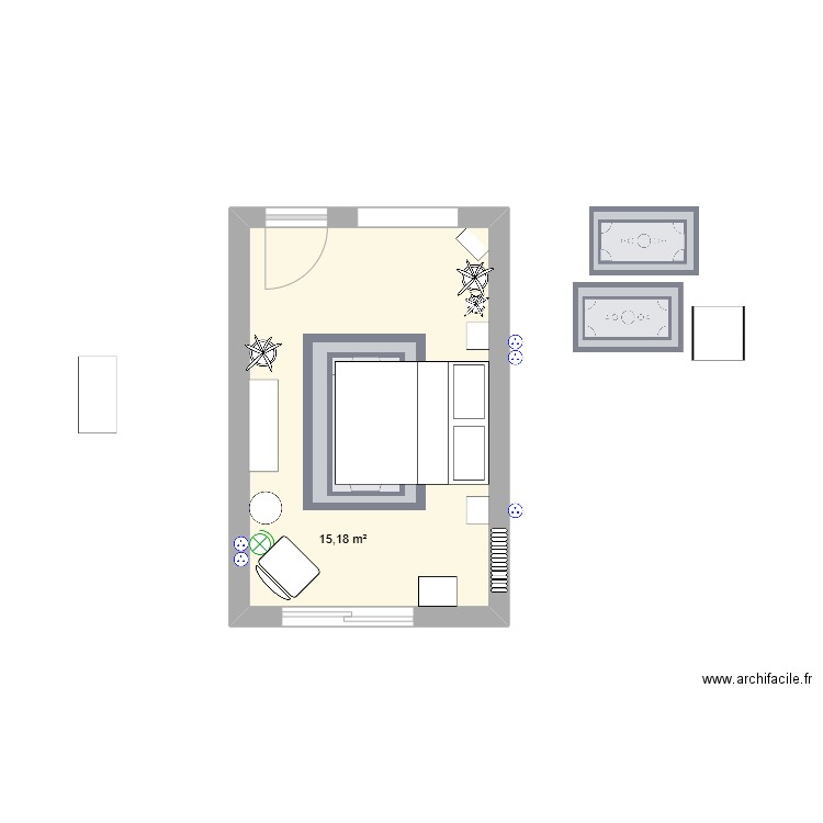 Chambre. Plan de 0 pièce et 0 m2