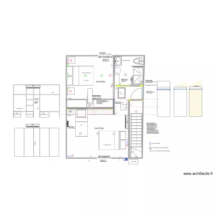 2 Chambre + SDB. Plan de 13 et 47 m² 2 Chambre + SDB. Plan de 13 et 47 m²