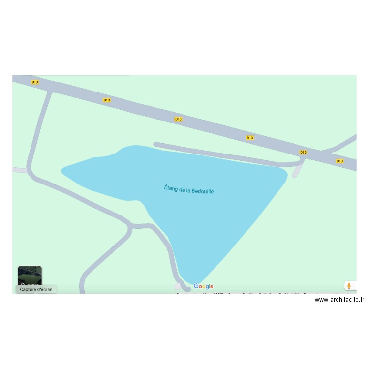 plan carte routière etang bedouille. Plan de 0 pièce et 0 m2