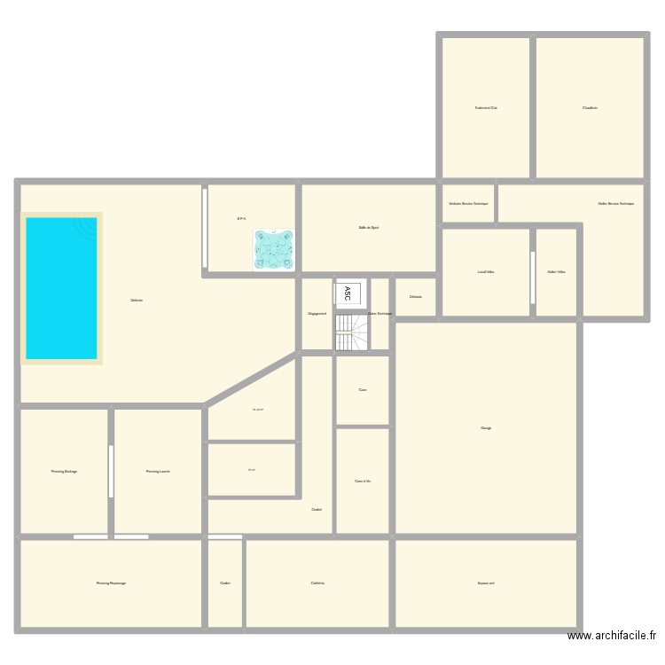 rseto. Plan de 92 pièces et 1886 m2