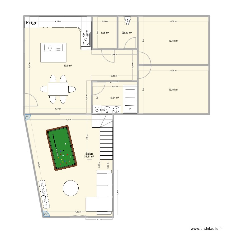 Emma. Plan de 7 pièces et 100 m2