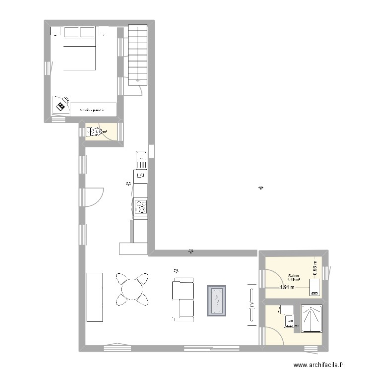 maison onnaing. Plan de 3 pièces et 10 m2