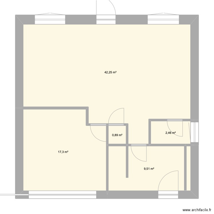 MATHIEU BAS. Plan de 5 pièces et 72 m2