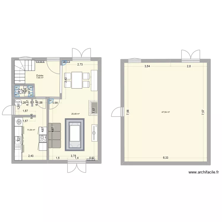 Maison. Plan de 5 Pièces et 94 m² Maison. Plan de 5 Pièces et 94 m²