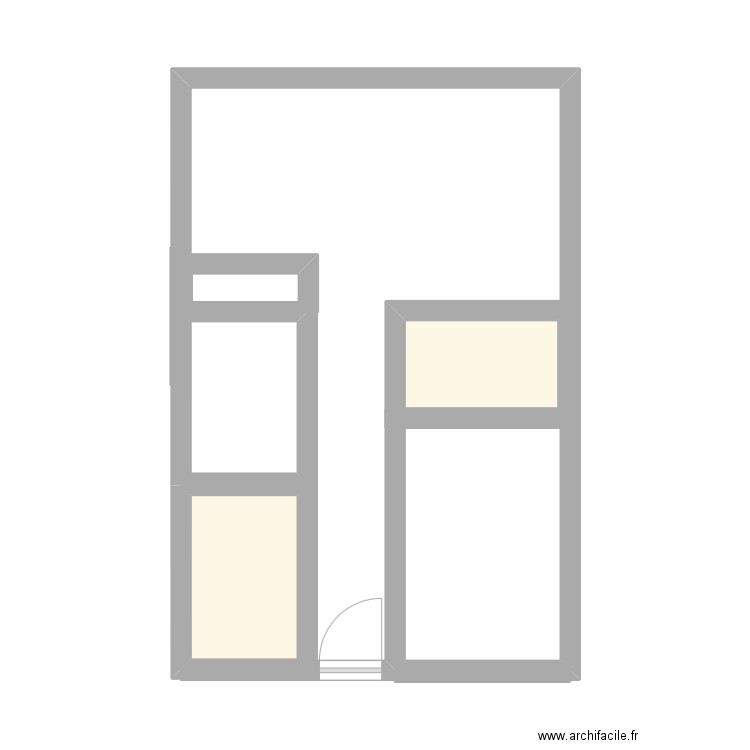 Foux. Plan de 2 pièces et 5 m2