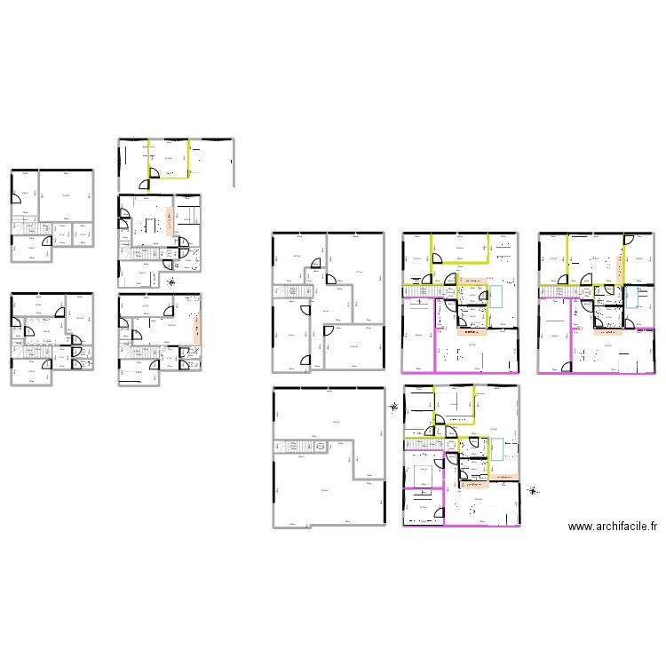 Bureau RDC fenetres. Plan de 69 pièces et 823 m2