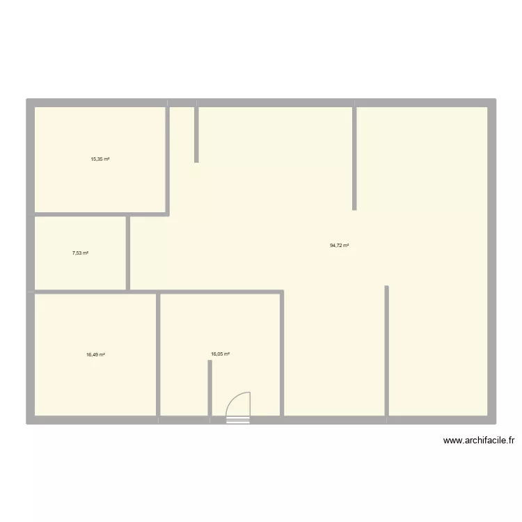 La Souterraine 1er Etage. Plan de 5 Pièces et 150 m²