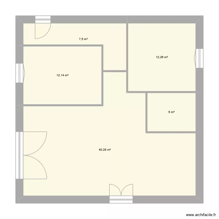 Plan de base. Plan de 5  et 77 m²
