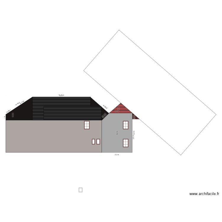 SELOGE - FACADE OUEST. Plan de 0 pièce et 0 m2