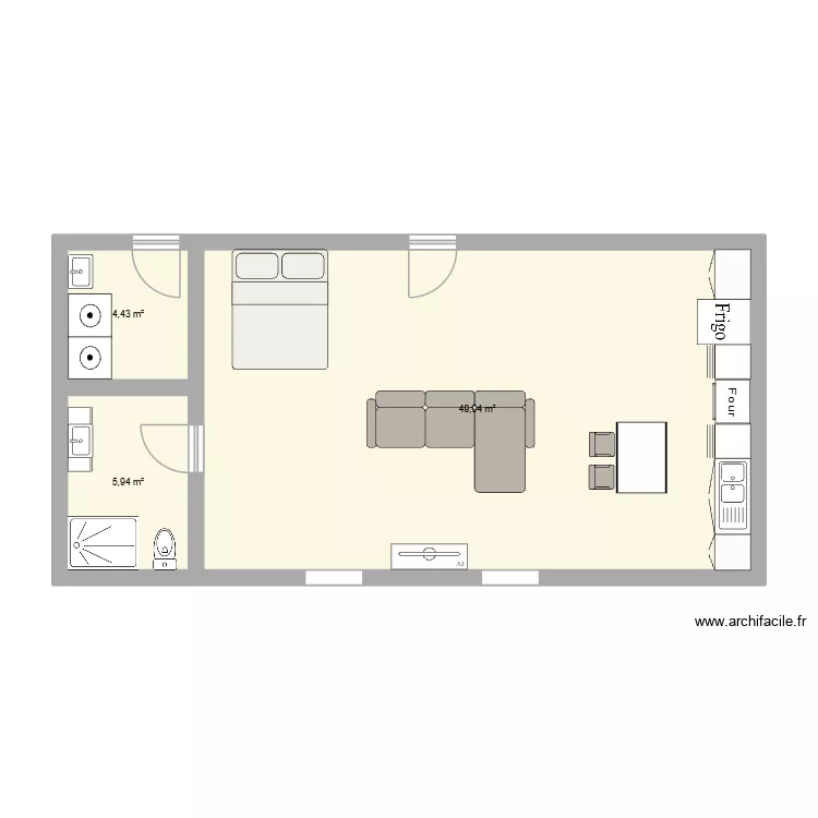 LOFT #2. Plan de 3  et 59 m²