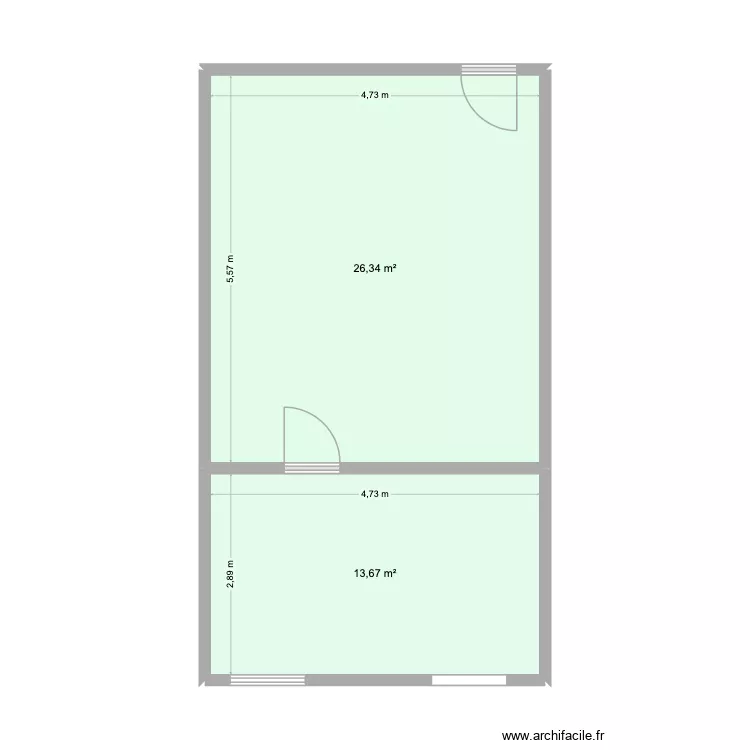 Bureau 22. Plan de 2 et 40 m² Bureau 22. Plan de 2 et 40 m²