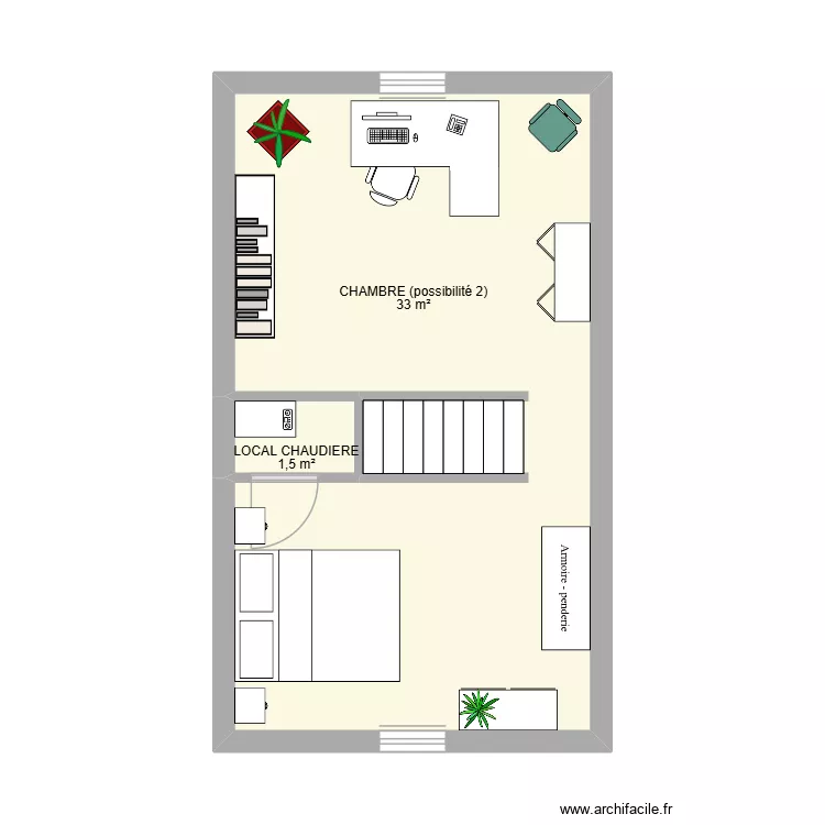 2&egrave;me ETAGE NIVELLES. Plan de 2  et 32 m²