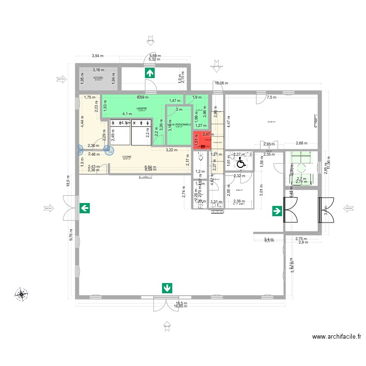 halte hotel. Plan de 13 pièces et 125 m2