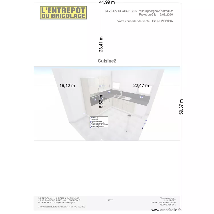 poncharra dauphine. Plan de 
