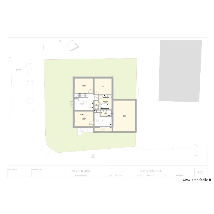 étage Campanien. Plan de 10 pièces et 81 m2