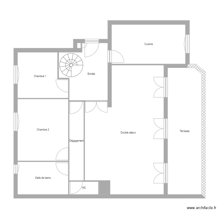 CONTINSOUZAS Niv 1. Plan de 11 pièces et 111 m2