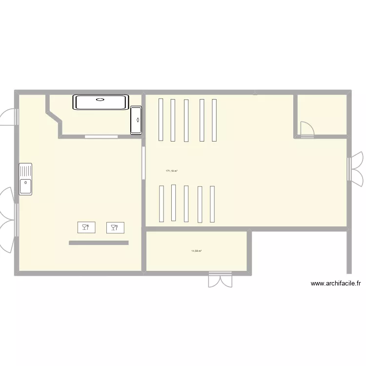 OLEOTHEQUE. Plan de 2 Pièces et 186 m²