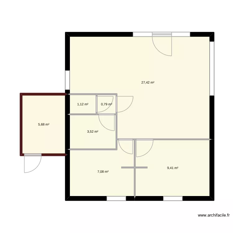 Talaris futur en cours. Plan de 7  et 55 m²