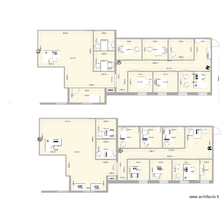 EEF 2025. Plan de 25 pièces et 222 m2