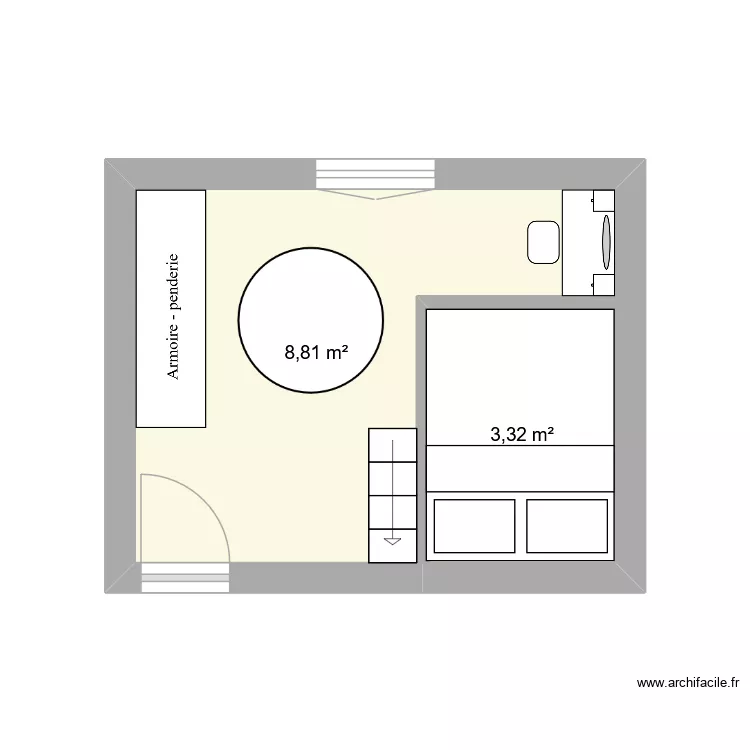 ma chambre de r&ecirc;ve. Plan de 2  et 12 m²