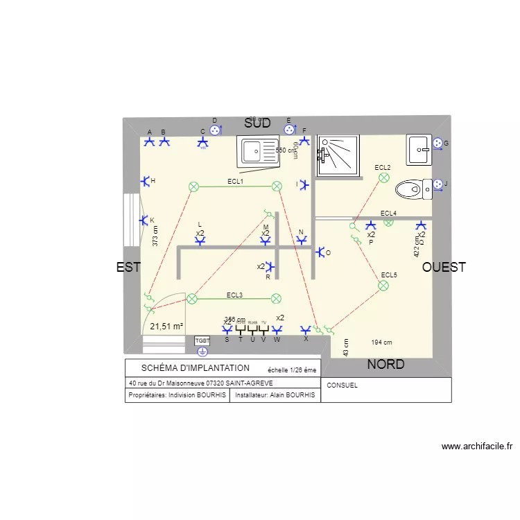 STUDIO SHEMA D'IMPLANTATION. Plan de 