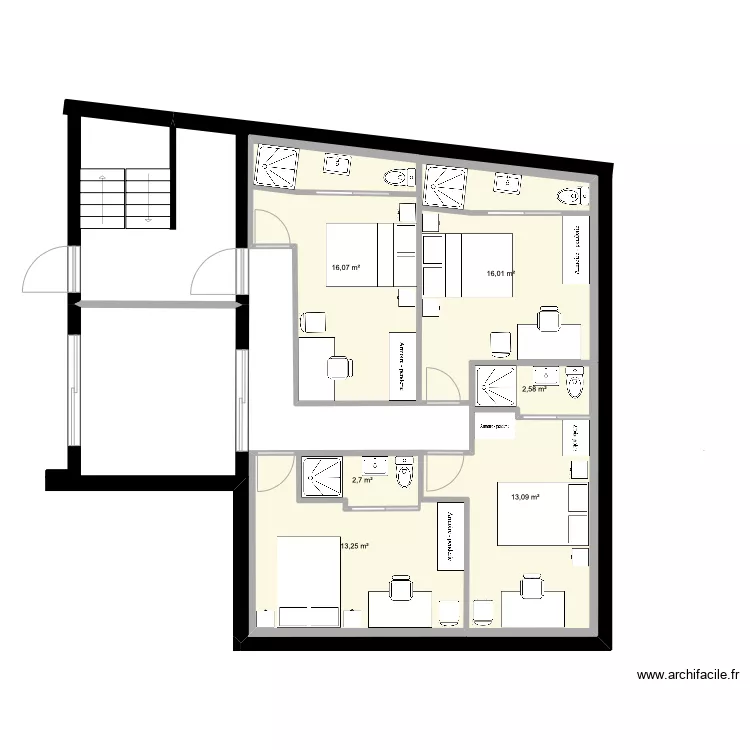 2&egrave;m D Chambres/3. Plan de 