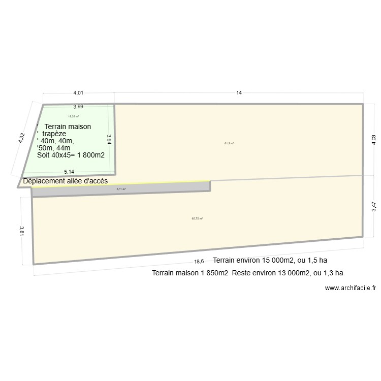 Maison Eliane partition 01. Plan de 4 pièces et 150 m2