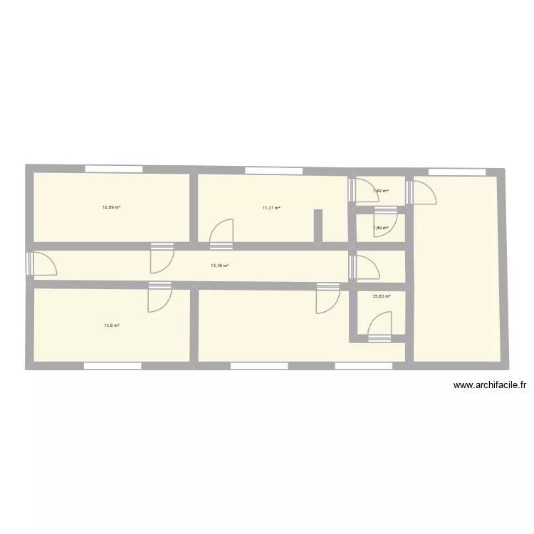 MAMAIN RDC. Plan de 7  et 91 m²